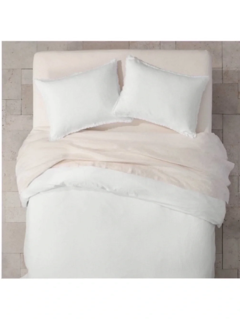 NWT Full/Queen Heavyweight Linen Blend Duvet Cover & Sham Set White - Casaluna